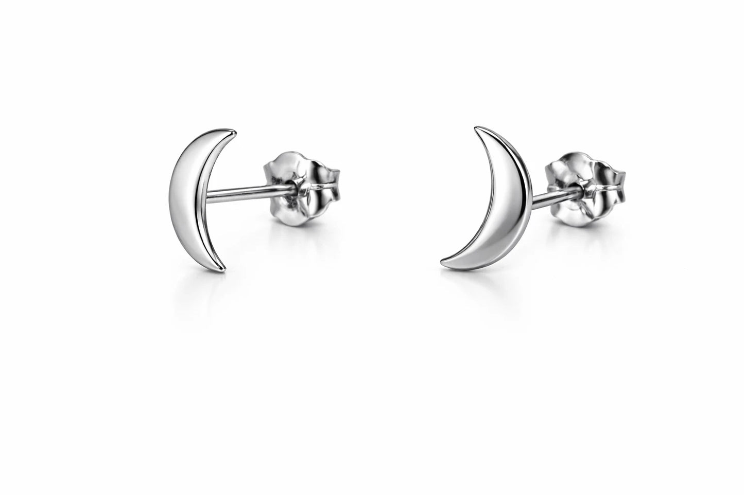 14K Yellow /White/Rose Gold Moon Earrings with Push Back.