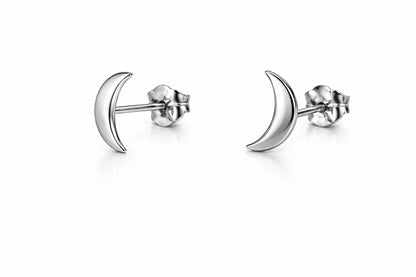 14K Yellow /White/Rose Gold Moon Earrings with Push Back.