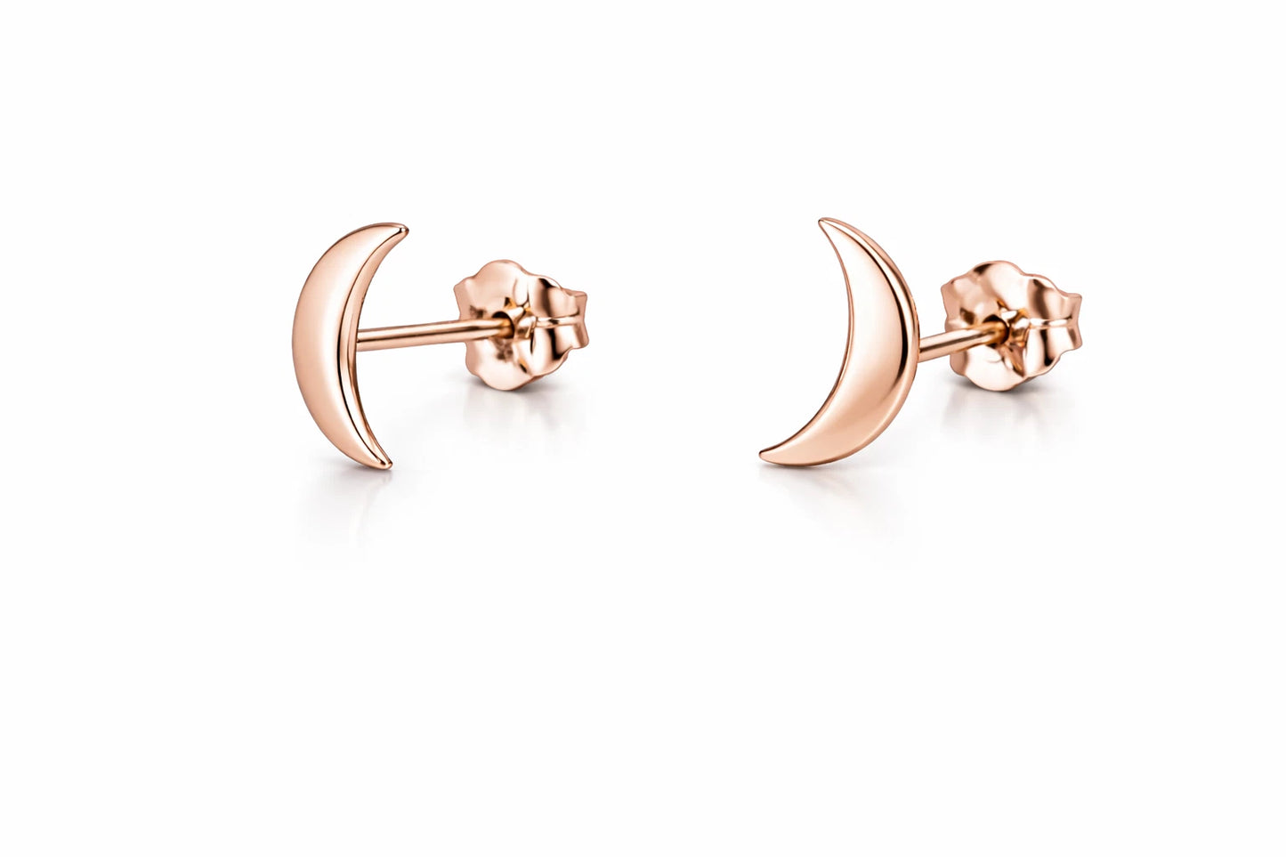 14K Yellow /White/Rose Gold Moon Earrings with Push Back.