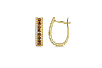 14k Yellow Gold CZ Birthstone Leverback Earrings