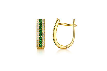 14k Yellow Gold CZ Birthstone Leverback Earrings