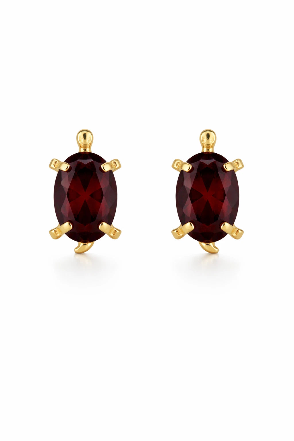 14k Yellow Gold Turtle Birthstone Stud Earring