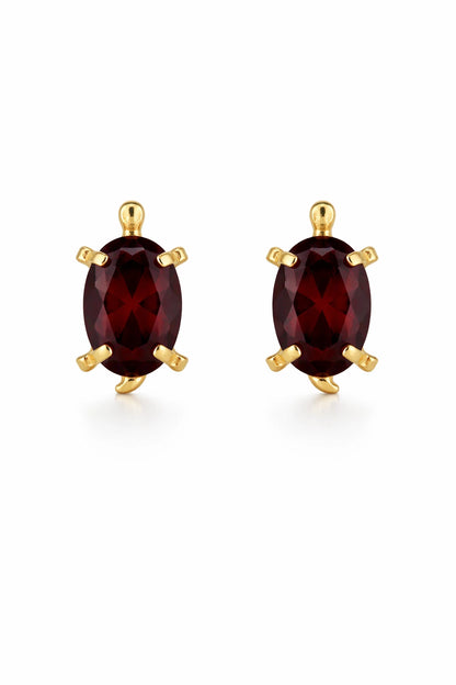 14k Yellow Gold Turtle Birthstone Stud Earring
