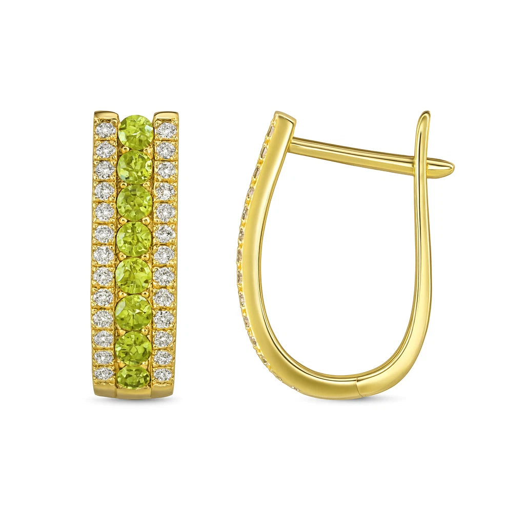 14k Yellow Gold CZ Birthstone Leverback Earrings