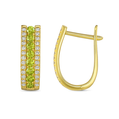 14k Yellow Gold CZ Birthstone Leverback Earrings