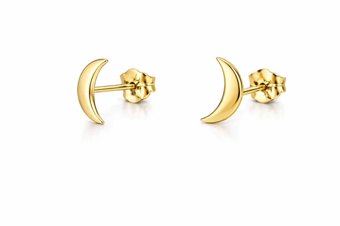 14K Yellow /White/Rose Gold Moon Earrings with Push Back.